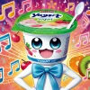 The theme song of a cute humanoid anime character with a yogurt plastic container as its head, in a colorful and vibrant background.